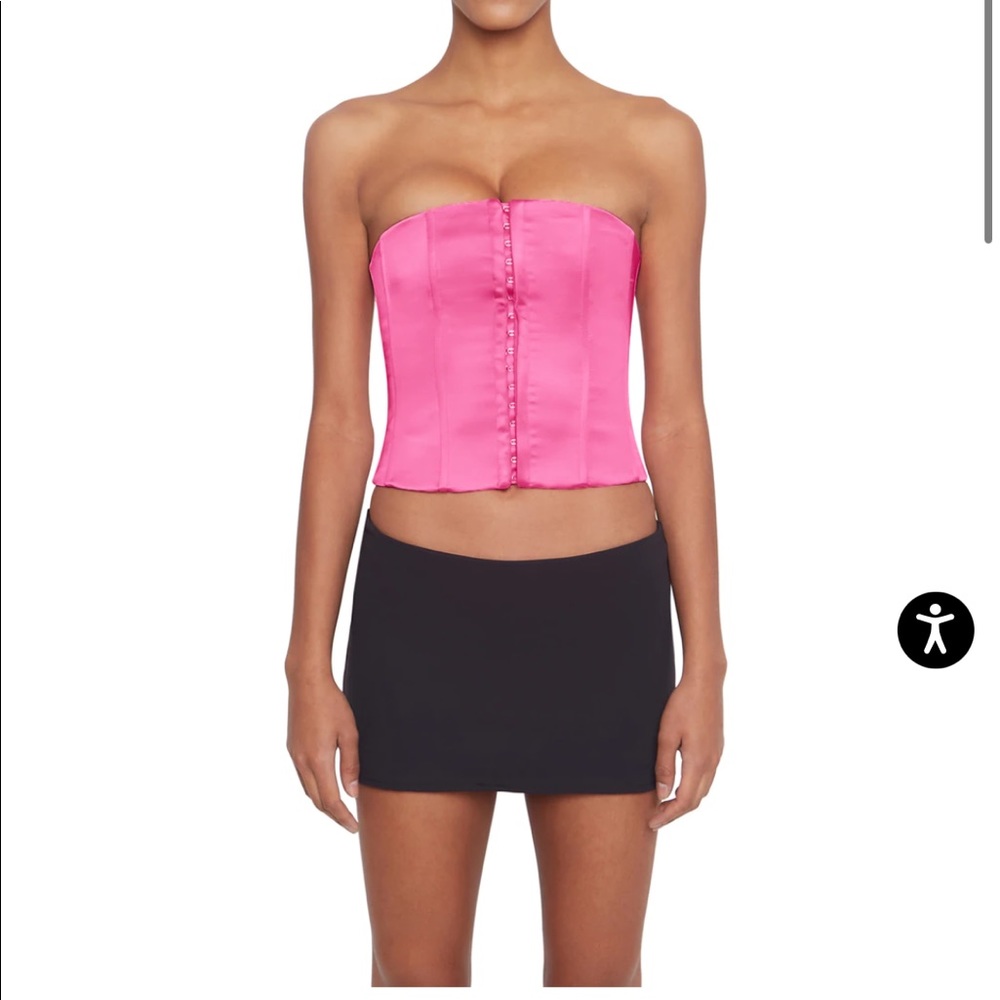 Danielle guizio pink satin corset